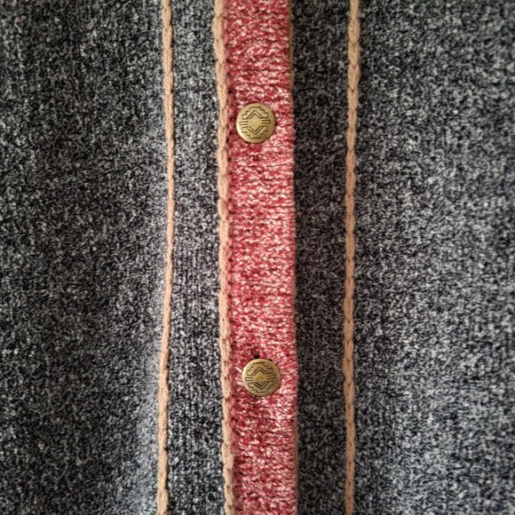 Vintage CJ Banks Women’s 1X Button-down Cardigan, Hand Embroidered, Maroon/Gray - Picture 4 of 10